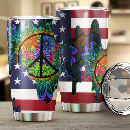 Tumbler Hippie Personalized Name Stainless Steel Stainless Steel Tumbler Customize Name, Text, Number Dj Cdd - Love Mine Gifts