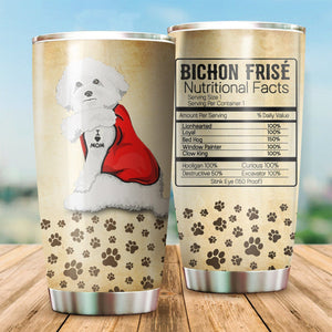 I Love Mom Bichon Frise Personalized Name Stainless Steel Tumbler Dtbhw