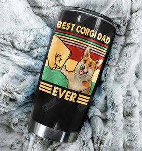 Tumbler Corgi Dad Personalized Stainless Steel Tumbler Customize Name, Text, Number Hhh310106Th - Love Mine Gifts