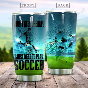 Tumbler Soccer Hh2612057P Personalized Stainless Steel Tumbler Customize Name, Text, Number - Love Mine Gifts