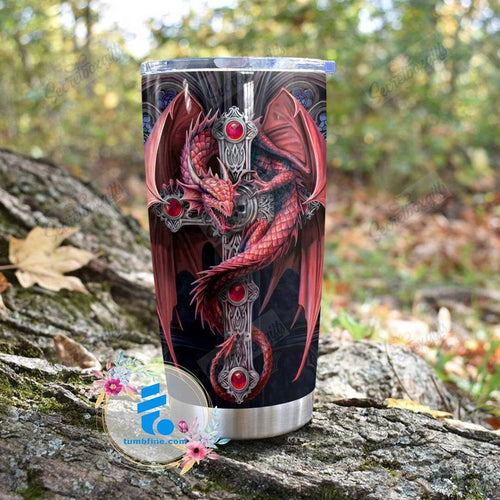 Tumbler Fire Dragon Lnt18123306 Personalized Stainless Steel Tumbler Customize Name, Text, Number - Love Mine Gifts