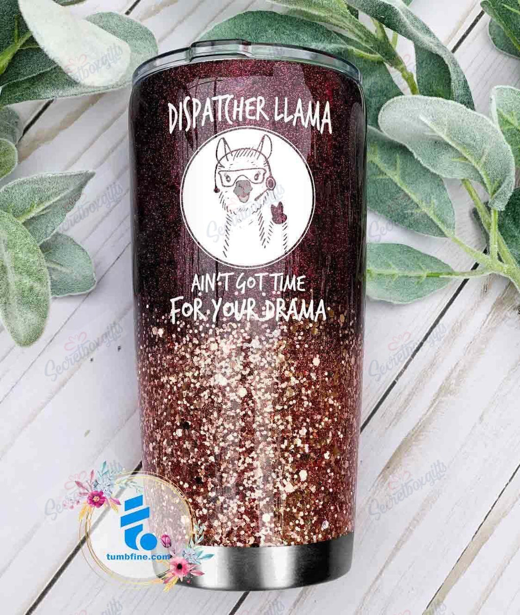Tumbler Dispatcher Llama Lnt18120852 Personalized Stainless Steel Tumbler Customize Name, Text, Number - Love Mine Gifts