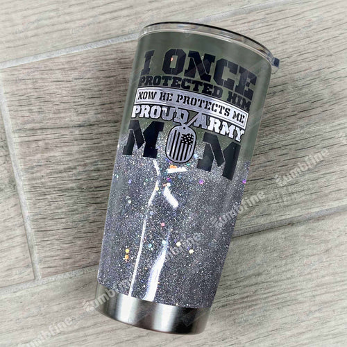 Tumbler Proud Army Mom Lnt18120297 Personalized Stainless Steel Tumbler Customize Name, Text, Number - Love Mine Gifts
