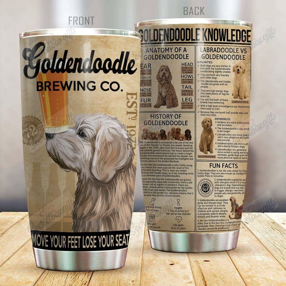 Tumbler Personalized Goldendoodle Brewing Th1111504Cl Stainless Steel Tumbler Customize Name, Text, Number - Love Mine Gifts