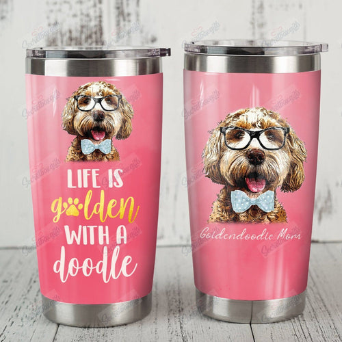 Tumbler Personalized Goldendoodle Dog Th1111506Cl Stainless Steel Tumbler Customize Name, Text, Number - Love Mine Gifts