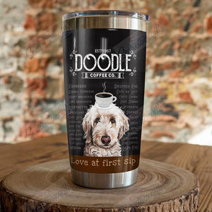Tumbler Personalized Goldendoodle Dog Coffee Company Th1111505Cl Stainless Steel Tumbler Customize Name, Text, Number - Love Mine Gifts