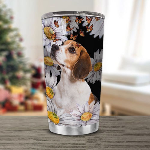 Tumbler Beagle Cool Couple Personalized Name Stainless Steel Stainless Steel Tumbler Customize Name, Text, Number Dlais - Love Mine Gifts