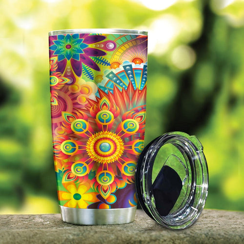 Tumbler Hippie Stainless Steel Personalized Stainless Steel Tumbler Customize Name, Text, Number Dfuvy - Love Mine Gifts