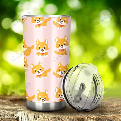 Tumbler Personalized Cute Shiba Inu Dog Pattern Nc1211362Cl Stainless Steel Tumbler Travel Customize Name, Text, Number, Image - Love Mine Gifts