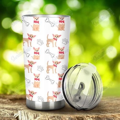 Tumbler Personalized Chihuahua Bone Paw Pattern Nc1211478Cl Stainless Steel Tumbler Travel Customize Name, Text, Number, Image - Love Mine Gifts