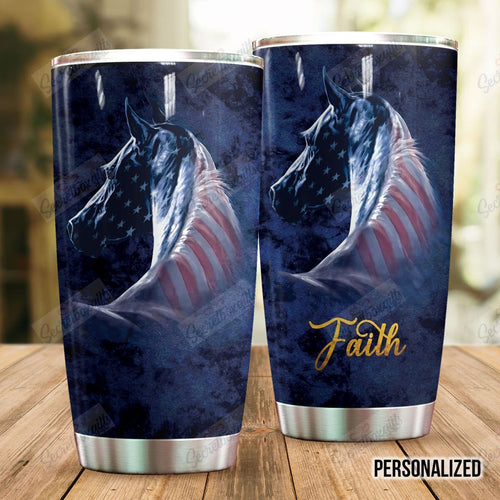 Tumbler Personalized American Horse Nc1411055Cl Stainless Steel Tumbler Customize Name, Text, Number - Love Mine Gifts