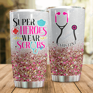 Tumbler Personalized Nurse Nc1411056Cl Stainless Steel Tumbler Customize Name, Text, Number - Love Mine Gifts