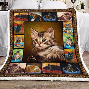 Cat Fleece Blanket Gift For Cat Lover