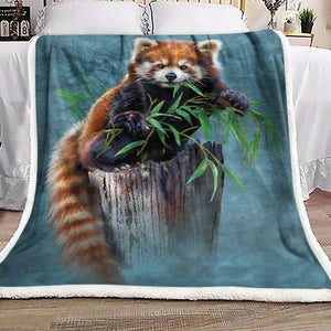 Fleece Blanket Bamboo Red Panda Personalized Custom Name Date Fleece Blanket Print 3D, Unisex, Kid, Adult - Love Mine Gifts