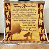 To My Grandson Fleece Blanket From Grandma - Gift For Grandson | Family Blanket