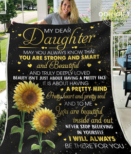 Beautiful Daughter Fleece Blanket Gift For Daughter | Family Blanket