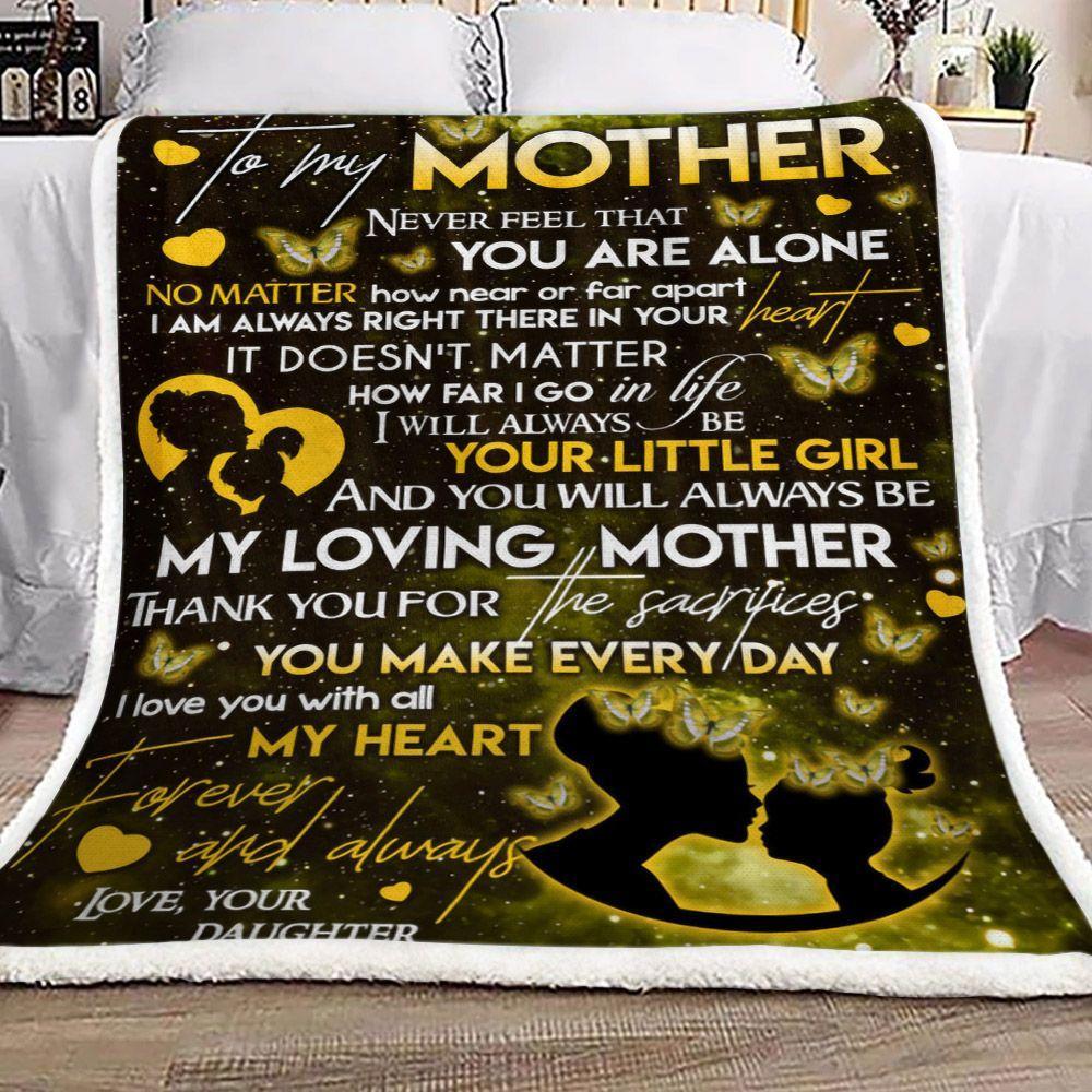 Butterfly To My Mother Love Your Daughter Fleece Blanket Gift For Mom | Family Blanket
