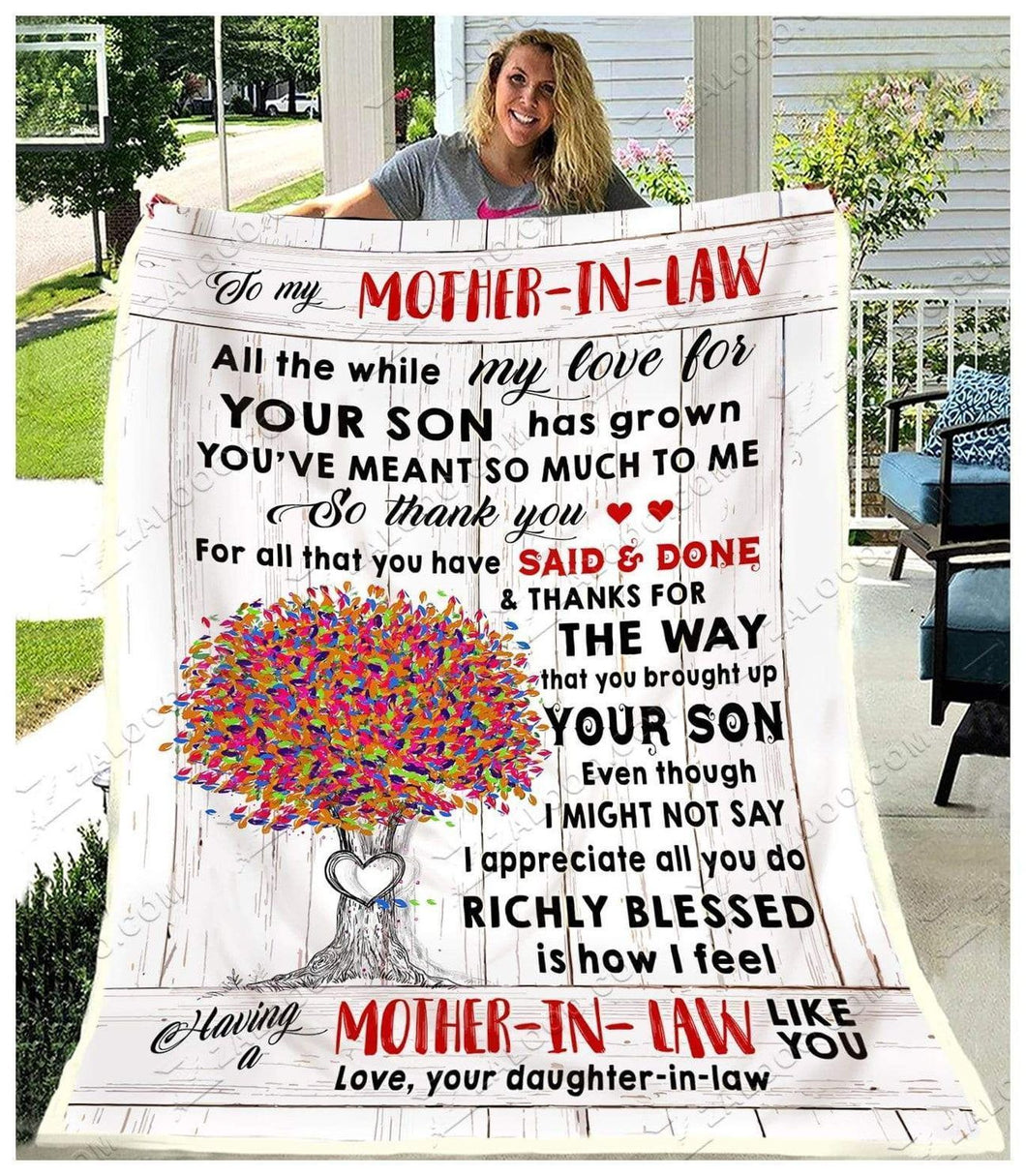 To My Mother In Law Fleece Blanket - Gift For Mother In Law | Family Blanket