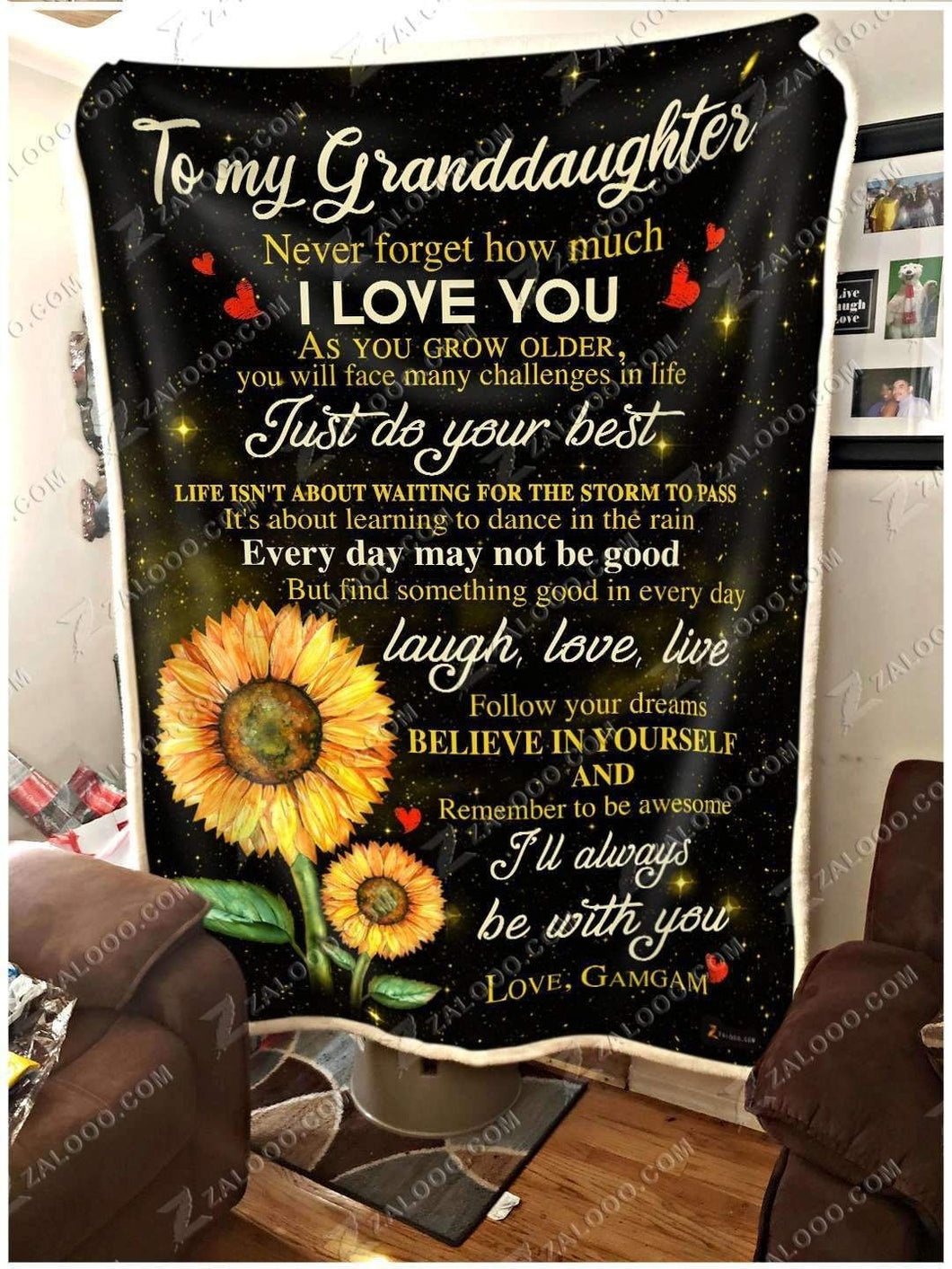 To My Granddaughter Fleece Blanket Letter From Grandma - Gift For Granddaughter | Family Blanket