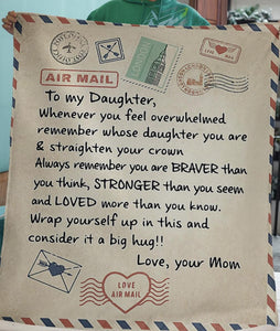Daughter Fleece Blanket Letter To Daughter From Mom Gift For Daughter | Family Blanket