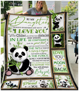 Panda Bear To My Daughter Be My Baby Girl Love Mom Fleece Blanket Gift For Daughter | Family Blanket