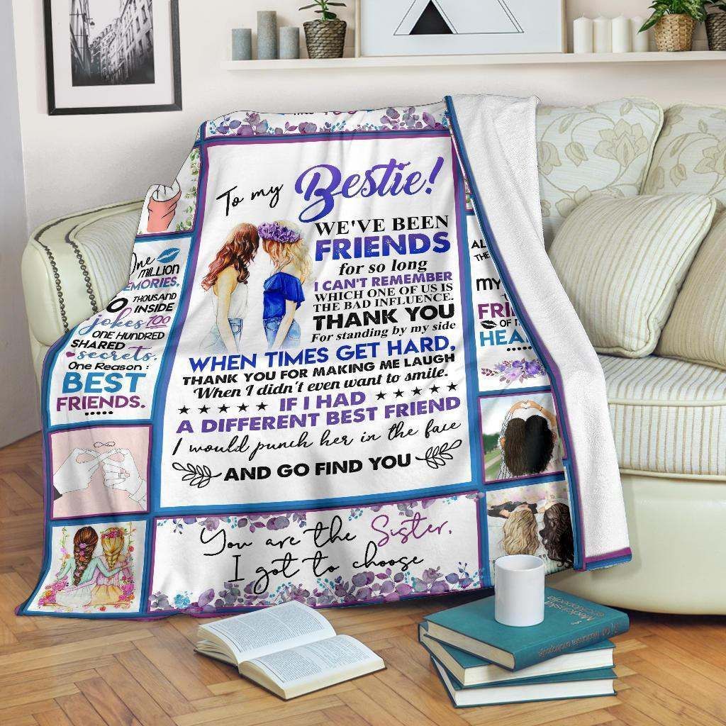 To My Friend Fleece Blanket We Are Bestie Friends - Gift For Friend