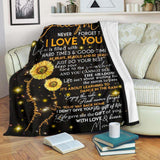 To My Dear Daughter Sunflower Fleece Blanket - Gift For Daughter | Family Blanket