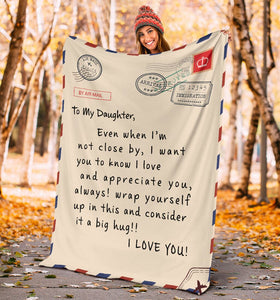 Letter To My Daughter Fleece Blanket - Gift For Daughter | Family Blanket