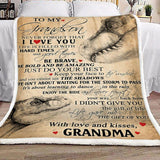 Dinosaurs To My Grandson From Grandma Fleece Blanket Gift For Grandson | Family Blanket