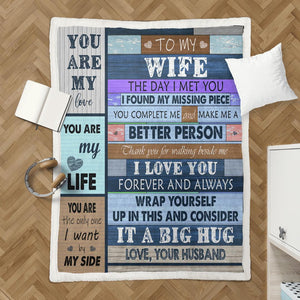 Husband To Wife Fleece Blanket - Gift For Wife