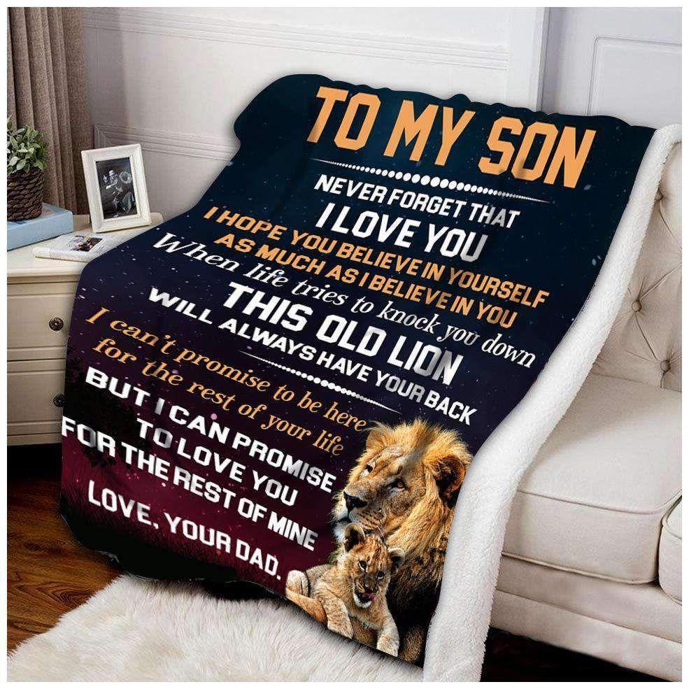 Dad To Son Fleece Blanket This Old Lion - Gift For Son | Family Blanket