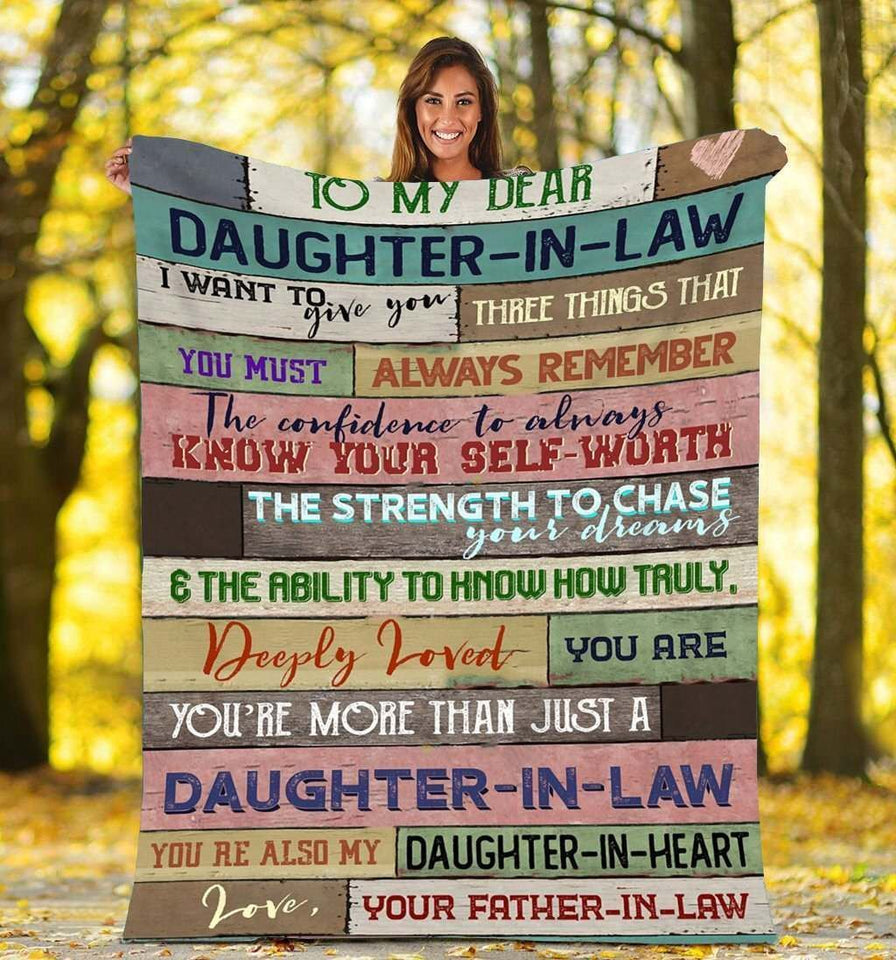 To My Dear Daughter In Law Fleece Blanket - Gift For Daughter In Law | Family Blanket