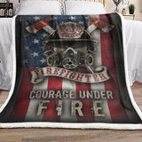 Firefighte Fleece Blanket Courage Under Fire