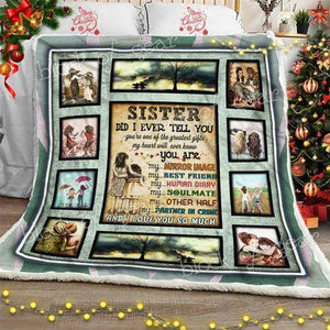 To My Beautiful Sister Fleece Blanket Gift For Sister