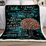 Tree To My Mother In Law Fleece Blanket Gift For Mother In Law | Family Blanket