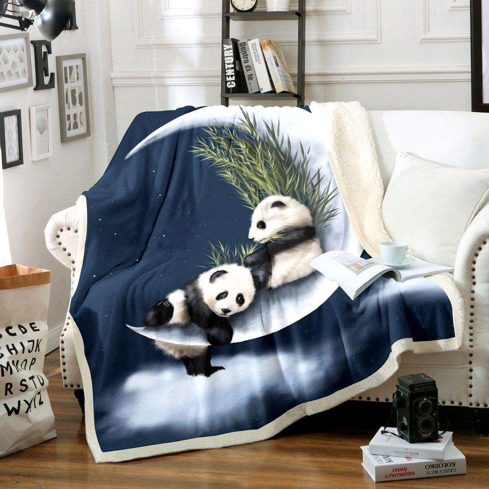 Fleece Blanket Giant Panda Personalized Custom Name Date Fleece Blanket Print 3D, Unisex, Kid, Adult - Love Mine Gifts