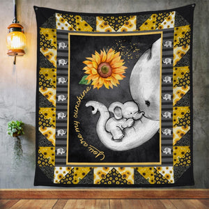 Fleece Blanket Elephant Lover Sunflower Fleece Blanket Print 3D, Unisex, Kid, Adult - Love Mine Gifts