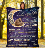 To My Daughter Bear From Mom Fleece Blanket Birthday Gift, Christmas Gift For Daughter | Family Blanket
