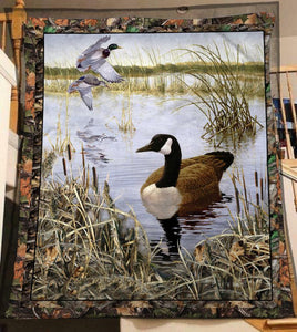 Fleece Blanket Duck Hunting Waterfowl Camouflage Fleece Blanket Print 3D, Unisex, Kid, Adult - Love Mine Gifts