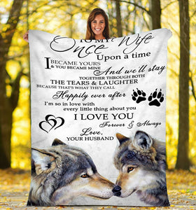 To My Wife Wolf Fleece Blanket - Anniversary, Valentine Gift For Wife - Christmas Gift