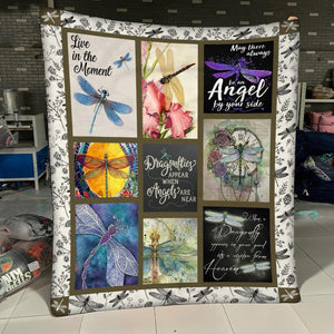Fleece Blanket Dragonfly Fleece Blanket Print 3D, Unisex, Kid, Adult - Gift For Dragonfly Lover - Love Mine Gifts