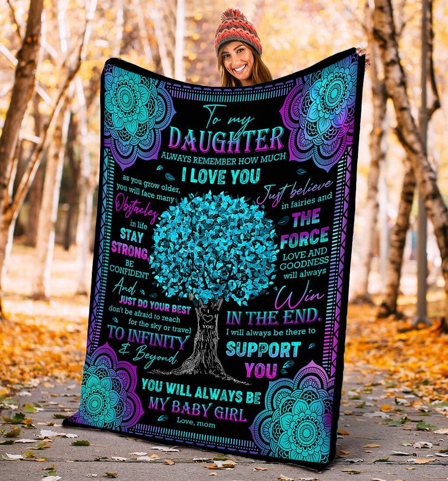 Mom To Daughter, I love you Fleece Blanket - Gift For Daughter - Birthday, Christmas Gift