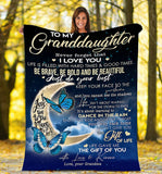 To My Granddaughter Butterfly Fleece Blanket - I Love You To The Moon And Back - Birthday Christmas Gift For Granddaughter From Grandma
