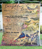 To my Daughter-in-law I Love You Fleece Blanket - Bird Blanket - Gift For Daughter In Law