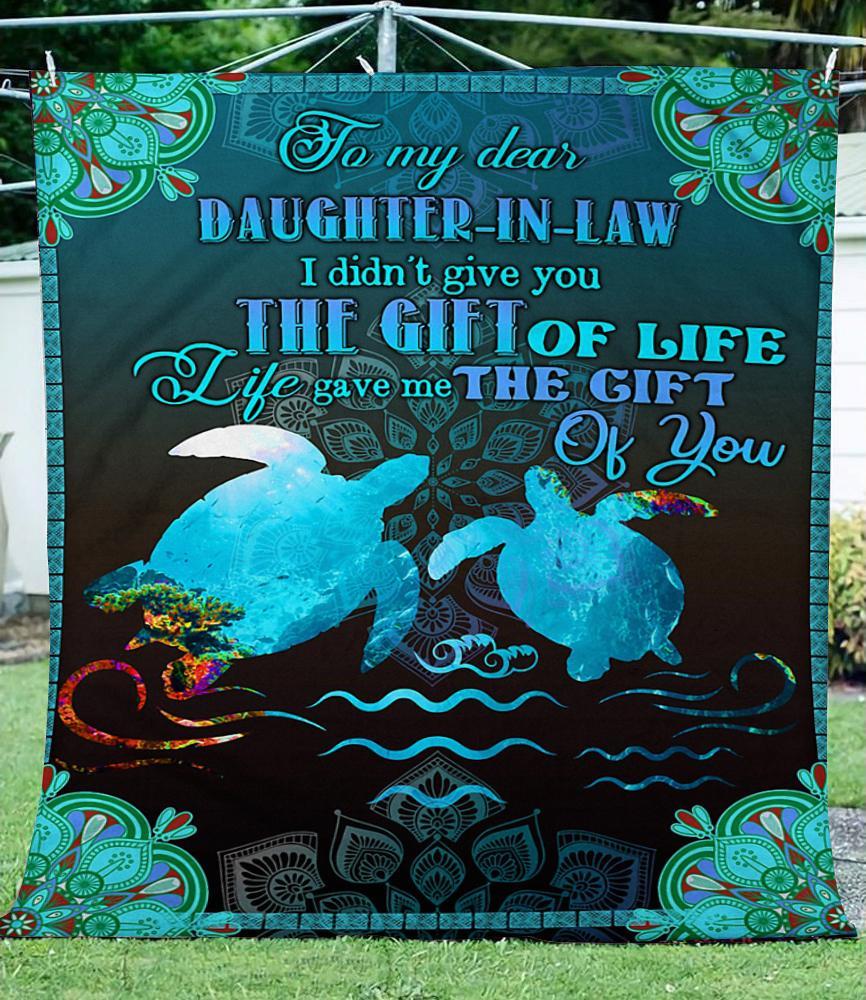 To My Daughter-in-law Turtles Fleece Blanket - Gift For Daughter In Law
