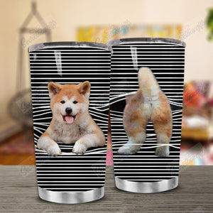 Tumbler Personalized Akita Dog Cute Gs-Cl-Dt1603 Stainless Steel Tumbler Customize Name, Text, Number - Love Mine Gifts