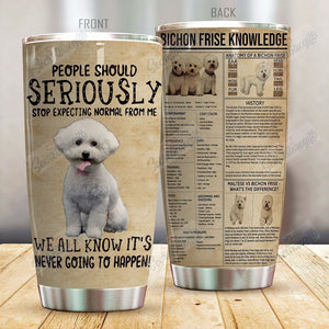 Tumbler Personalized Bichon Frise Gs-Cl-Dt1304 Stainless Steel Tumbler Customize Name, Text, Number - Love Mine Gifts
