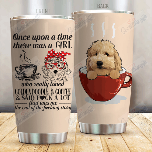 Tumbler Personalized A Girl Loved Coffee And Goldendoodle Gs-Cl-Dt1304 Stainless Steel Tumbler Travel Customize Name, Text, Number, Image - Love Mine Gifts