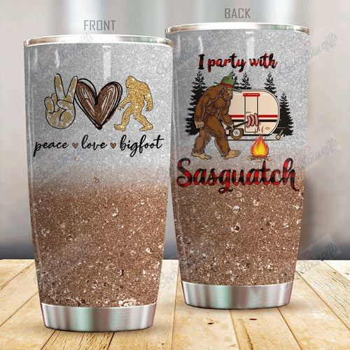 Tumbler Personalized Camping Bigfoot Sasquatch Gs-Cl-Dt1304 Stainless Steel Tumbler Customize Name, Text, Number - Love Mine Gifts