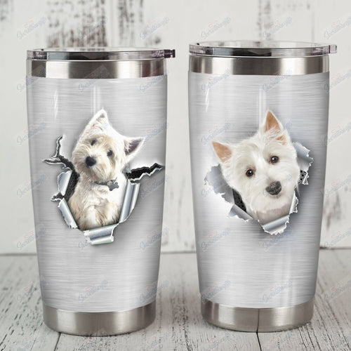 Tumbler Personalized Westie Dog Cute Gs-Cl-Ml2703 Stainless Steel Tumbler Customize Name, Text, Number - Love Mine Gifts